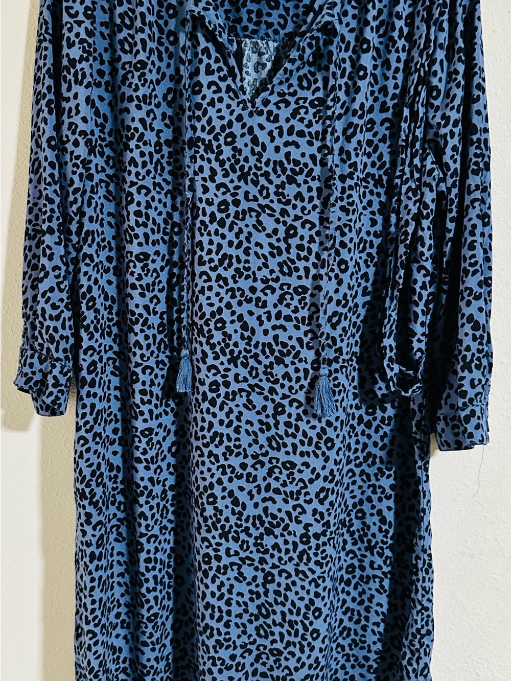 beachlunchlounge Navy and Black Leopard Midi dress